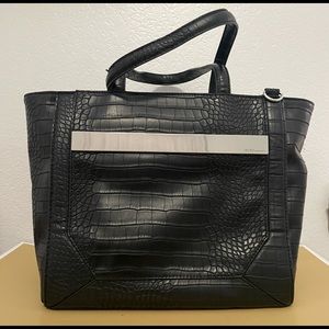 BCBGeneration Croc Embossed Zip Tote with Removable Crossbody Strap